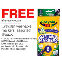 Free Crayola Markers at Staples