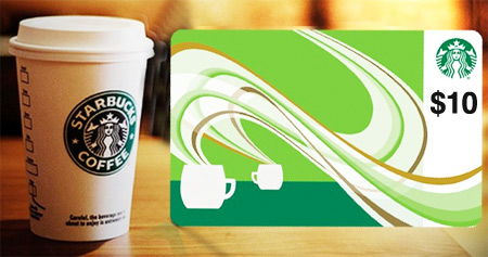 *HOT* $10 Starbucks Gift Card for $5!