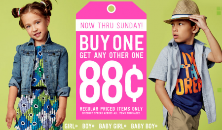 *HOT* Buy One Get One for $0.88 Kids Apparel Sale