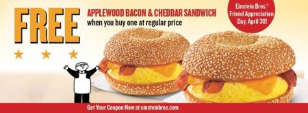 *HOT* BOGO Free Sandwich at Einstein Bros Bagels (Today Only)