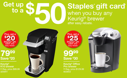 $49.99 (Reg $129) Keurig K-Cup OfficePro at Staples (Week 4/27)