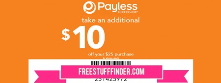 $10 Off $25 Purchase at Payless Shoe 