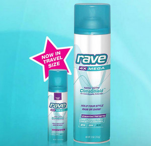 $1.97 Full Size + Free Travel Size Rave Hairspray at Walmart