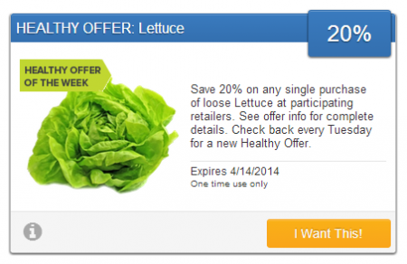 20% Cash Back on Lettuce Purchase with SavingStar