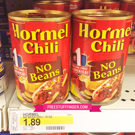 $1.09 (Reg $2) Hormel No Beans Chili at Target