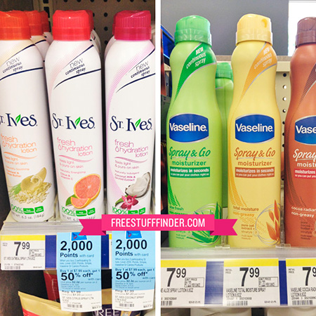 $2.99 (Reg $8) St. Ives and Vaseline Spray at Walgreens