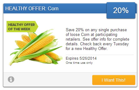 20% Cash Back on Corn Purchase with SavingStar