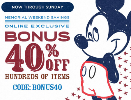 *HOT* Extra 40% off at DisneyStore