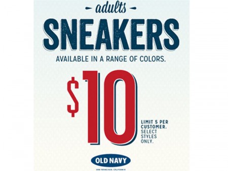 *HOT* $10 Adult Sneakers at Old Navy (Today 5/28 Only)