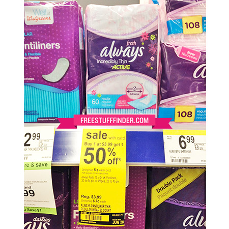 $1.99 (Reg $4) Always Pantiliners at Walgreens