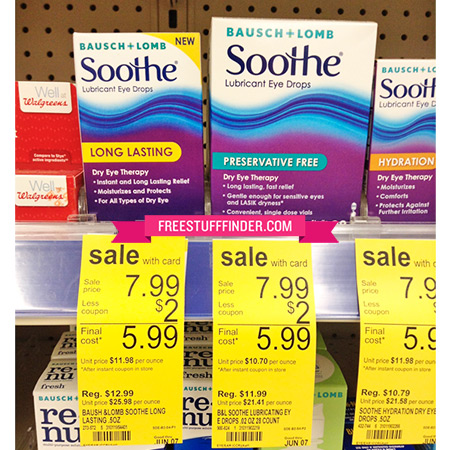 $1.99 (Reg $8) Bausch & Lomb Sooth Eye Care at Walgreens