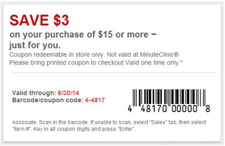 *HOT* $3 Off $15 CVS Coupon 