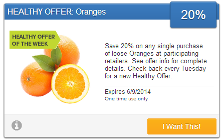 20% Cash Back on Loose Oranges with SavingStar