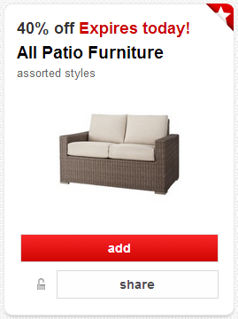 *HOT* 40% Off Patio Furniture Target Cartwheel (Today Only)