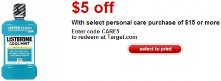 *HOT* $5 Off $15 Personal Care Target Coupon 