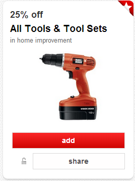 *New* 25% Tools & Tools Set Target Cartwheel 