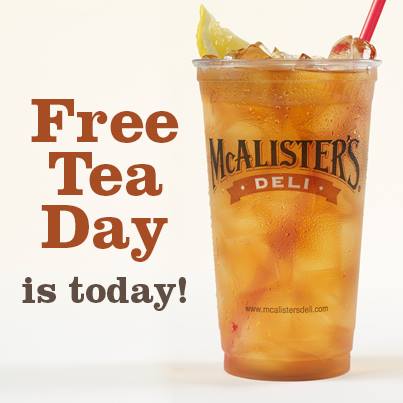 Free Tea At McAlister's Deli (Today Only) 