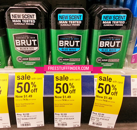 $0.45 (Reg $3) Brut Deodorant at Walgreens