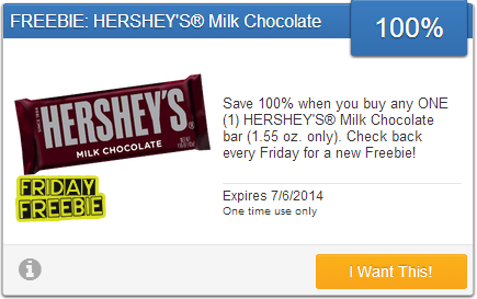 *HOT* Free Hershey’s Milk Chocolate Bar with SavingStar