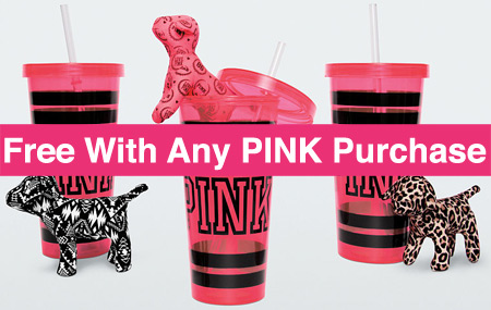 Free Mini & Giant Mini Dog with PINK Victoria's Secret Purchase