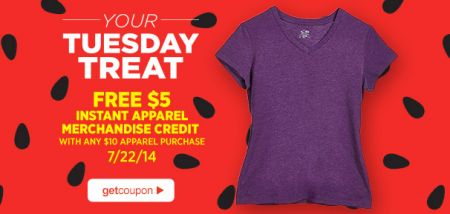 $5 Off $10 Apparel Purchase at Sears Outlet (7/22 Only)