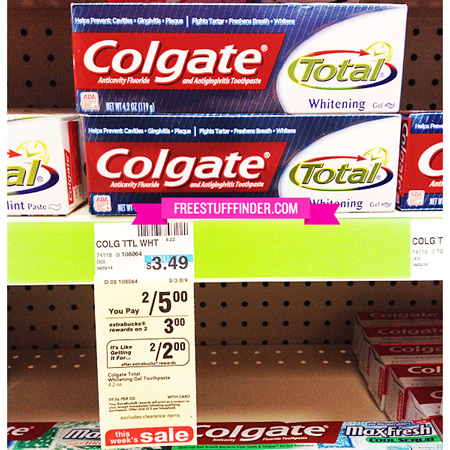 $0.74 (Reg $4.49) Colgate Total Toothpaste at CVS