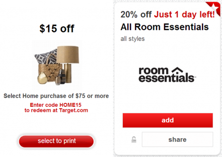 *New* Room Essentials Target Coupons + Cartwheel 