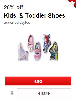 *New* 20% Off Kids & Toddler Shoes Cartwheel