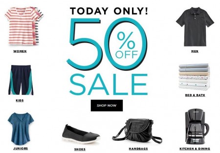 50% Off Sale + 15% Off Coupon Code at Kohl’s (Today Only) 