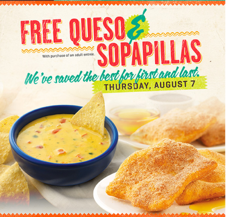 Free Queso & Sopapillas at On The Border (8/7 Only)