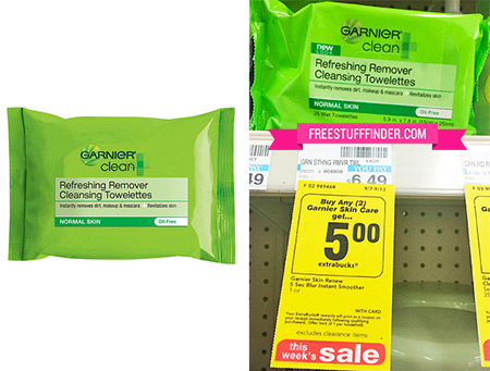 $1.72 (Reg $6) Garnier Cleansing Towelettes at CVS