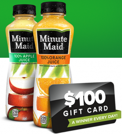 Free $100 Gift Card Minute Maid Instant Win Game