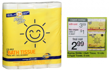 $0.18 per Roll Sunny Smile Bath Tissue at Walgreens (Week 9/7)