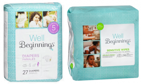 $4.00 (Reg $6) Well Beginnings Wipes + Diapers at Walgreens
