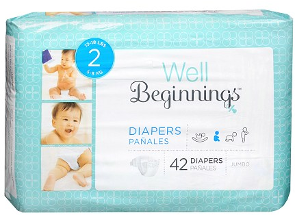 $1.81 (Reg $8.79) Well Beginnings Diapers at Walgreens