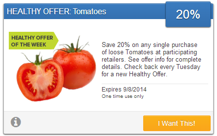 Save 20% on Tomatoes with SavingStar