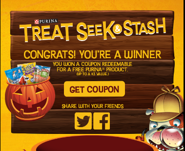 Free Purina Products with Seek & Stash Instant Win Game (25,000 winners)