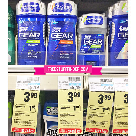 $0.67 (Reg $5.49) Speed Stick Gear Deodorant at CVS