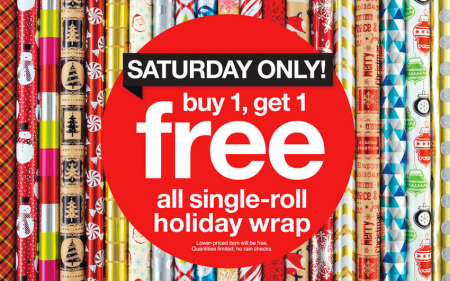 Buy 1 Get 1 Free Wrapping Paper at Target (Today Only) 