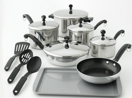 $37.99 (Reg $200) 15-Piece Stainless Steel Cookware Set + Free Shipping