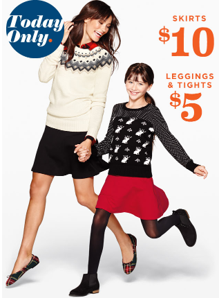 $5 Leggings & $10 Skirts at Old Navy (Today Only)