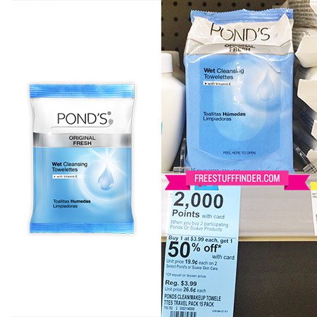 $1.20 (Reg $3.39) Pond's Cleansing Towelettes at Walgreens