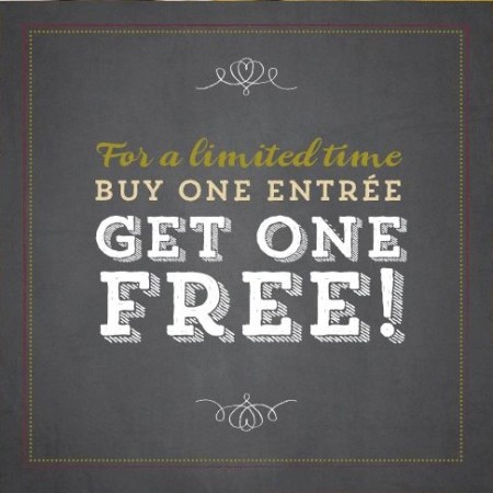 B1G1 Free Kitchen Counter Lunch Entree at Macaroni Grill