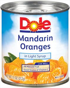 Rare $0.40 Dole Mandarin Oranges or Tropical Fruit coupon