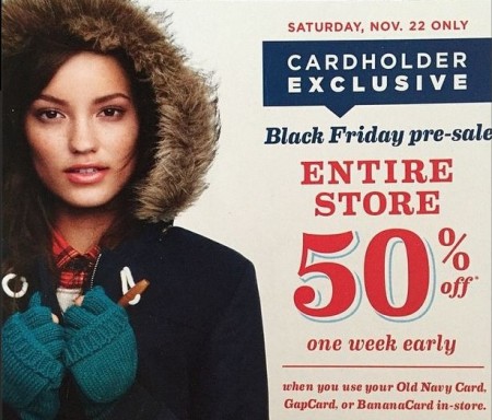 *HOT* 50% Off Black Friday Pre-Sale (Old Navy, Gap, Banana Republic)