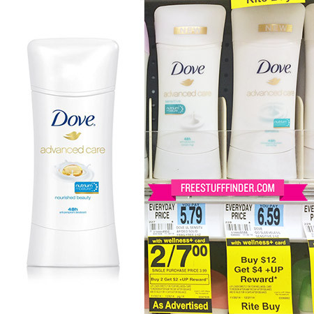 Free Dove Advanced Care Deodorant at Rite Aid 