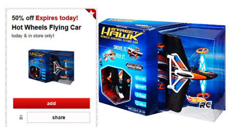 *HOT* 50% Hot Wheels Fly Car Toy Cartwheel (Today Only)