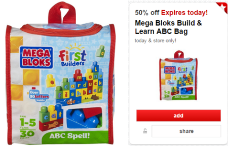 *HOT* 50% Mega Bloks Build & Learn Cartwheel (Today Only)