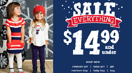 Gymboree: Everything $14.99 & Under