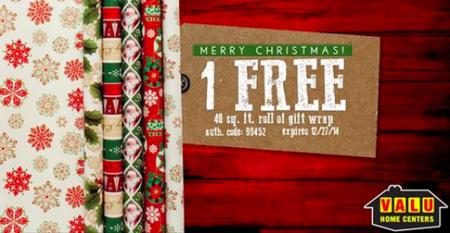 Free Gift Wrap Roll at Valu Home Centers